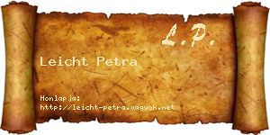 Leicht Petra névjegykártya